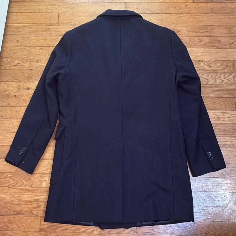 Michael Kors Men’s Slim Fit Dark Navy Double-Breasted Wool Pea Coat